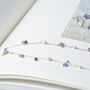 Tanzanite, Pink Sapphire And Pearls Cluster Necklace, thumbnail 2 of 12
