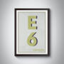 E6 Barking London Typography Postcode Print, thumbnail 7 of 10