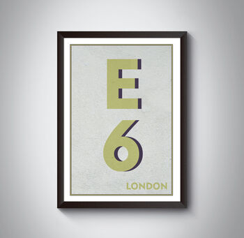 E6 Barking London Typography Postcode Print, 7 of 10