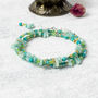 Amazonite And Turquoise Beaded Wrap Bracelet, thumbnail 1 of 5