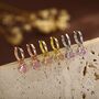 Sterling Silver October Birthstone Tourmaline Pink Crystal Drop Hoop Earrings, thumbnail 6 of 11