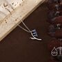 Enamel Bluebell Flower Pendant Necklace In Sterling Silver, thumbnail 2 of 12