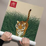 Tiger Art Print | Japanese Inspired Minimalist Wall Decor, thumbnail 4 of 5
