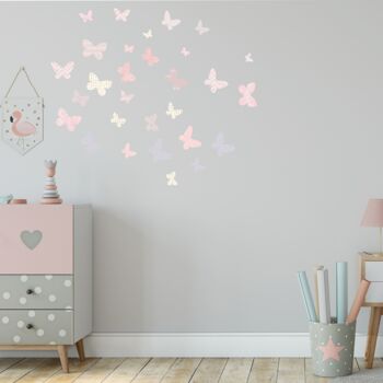 Patterned Butterfly Fabric Wall Stickers, 2 of 3