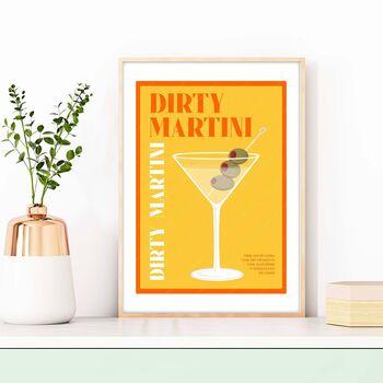 Dirty Martini Cocktail Poster, 3 of 5
