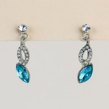 Colourful Crystal Dangle Stud Earrings, 3 of 6