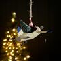 Santa Flying A Plane Hanging Christmas Decoration, thumbnail 3 of 3