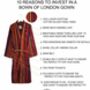 Men's Egyptian Cotton Dressing Gown Regent, thumbnail 3 of 8