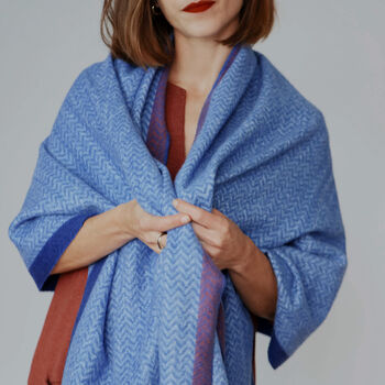 Cosy Herringbone Weave Blanket Scarf, 2 of 10