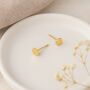 18ct Gold Plated Sterling Silver Disc Stud Earrings – 3mm, thumbnail 3 of 5