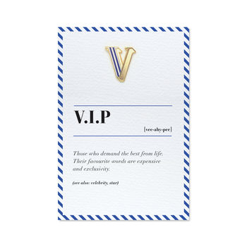 V Is For Vip Pin Badge And Card, 4 of 4
