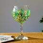 Golden Lantern Lily Hand Painted Gin Glass, thumbnail 1 of 7
