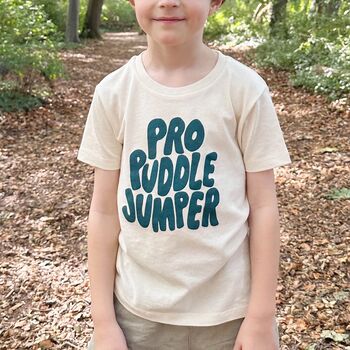 'Pro Puddle Jumper' Organic Cotton Kids' T Shirt, 3 of 8
