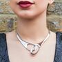 Interlocking Solid Silver Circles Bangle, thumbnail 4 of 7