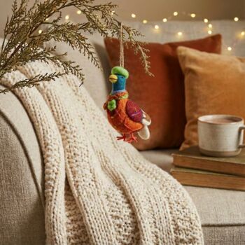 Handmade Felt Master Mallard The Duck Decoration, 3 of 3