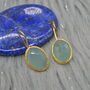 Aqua Chalcedony Gold Earrings: Dangle Drop, Silver, thumbnail 3 of 7