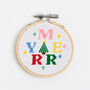 Merry Christmas Cross Stitch Kit Three Inch Hoop, thumbnail 3 of 5