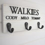 Personalied Walkies Dog Hook With Raised Black Wording, thumbnail 2 of 7