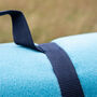 Turquoise Blue And Navy Fleece Picnic Blanket, thumbnail 3 of 4