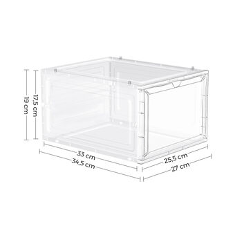 Six Stackable White Shoe Boxes Storage Organisers, 8 of 8