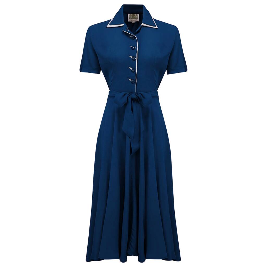 Mae Dress In French Navy Vintage 1940s Style By The Seamstress of ...