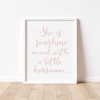 She Is Sunshine Mixed With A Little Hurricane Print, 2 of 5