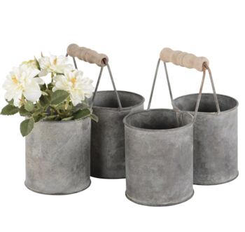Zinc Twin Pot With Handle, 3 of 3