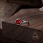 Natural Red Carnelian Open Ring In Sterling Silver, thumbnail 2 of 10