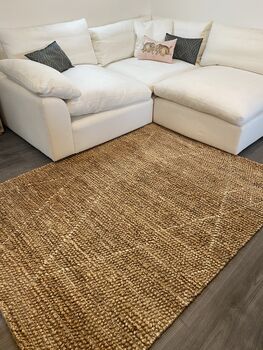 5ft By 7ft Handbraided Jute Basket With Diamond Pattern, 5 of 5