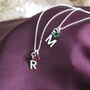 Silver Plated Initial And Birthstone Star Necklace, thumbnail 2 of 6