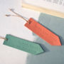 Personalised Coral Or Mint Leather Book Mark, thumbnail 1 of 5