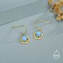 Sterling Silver Blue Opal And Circle Drop Hook Earrings, thumbnail 6 of 11