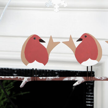 Christmas Robins On Branch Wreath With Snowflake, 2 of 3