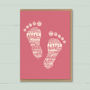 New Baby Card ‘Baby Girl Feet’, thumbnail 4 of 5