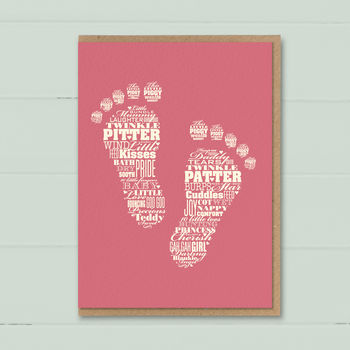 New Baby Card ‘Baby Girl Feet’, 4 of 5