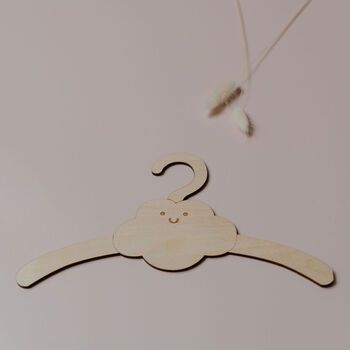 Personalised Childrens Coat Hanger With Cloud Design, 3 of 8