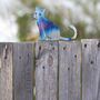Rusty Metal Cat Smiling Cat Fence Topper Gift Idea, thumbnail 4 of 10