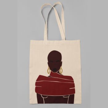 Black African Woman Printed Tote Bag Shopper, 2 of 2