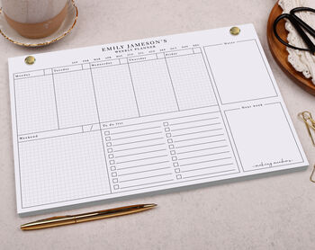 Personalised Weekly Planner Pad Desk Stationery, 2 of 4