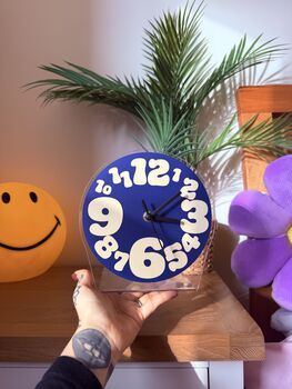 Bubble Numbers Table Decorative Clock Silent Movement, 3 of 5