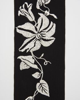 Floral Bohemian Embroidered Black Scarf, 3 of 3