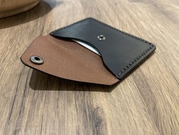 Black And Brown Handmade Leather Card Wallet, 5 of 9
