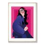 Woman In Blue Illustrated Art Print, thumbnail 2 of 6