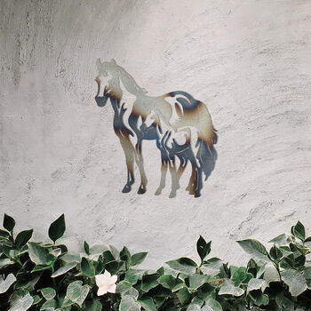 Metal Horse And Foal Wall Art For Equestrian Decor Gift, 9 of 10