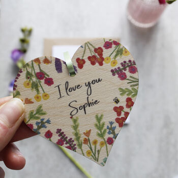 Valentine's Day Personalised Card And Wooden Heart, 8 of 9
