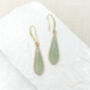 Aventurine Droplet Gold Plated Earrings, thumbnail 3 of 5