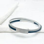 Double Banded Steel And Leather Bracelet | Men's Gift, thumbnail 5 of 11