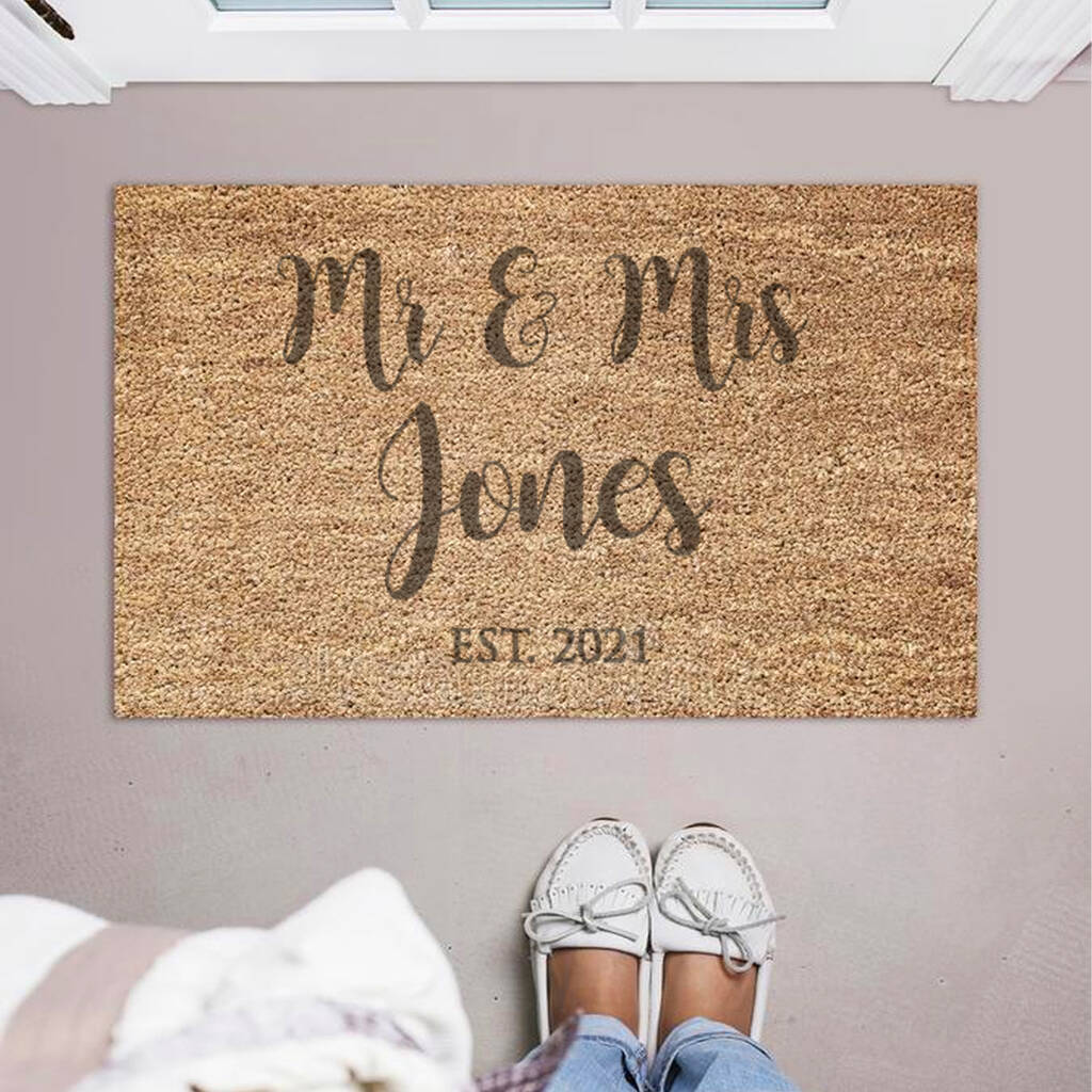 Personalised Mr And Mrs Wedding Doormat By Dreams To Reality Design Ltd