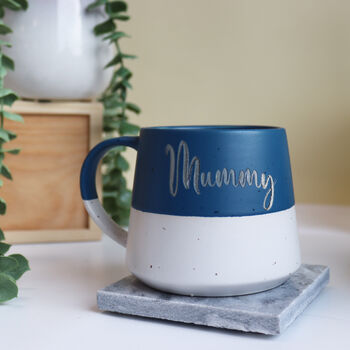 Personalised Dipped Stoneware Blue Mug, 2 of 6