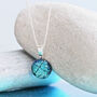 Multicoloured Turquoise To Sapphire Blue Glass Pendant, thumbnail 3 of 12